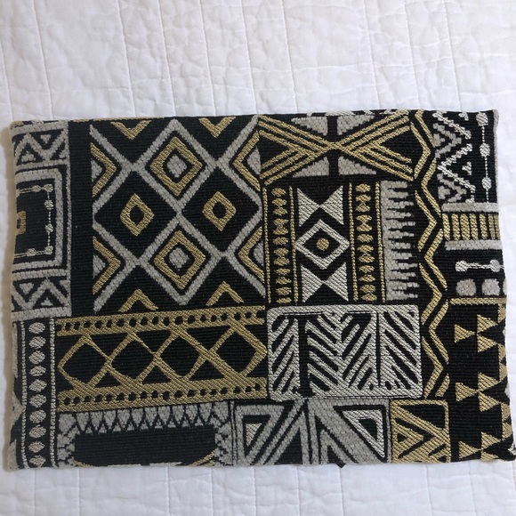 NEW Makeup Junkie Bag Size Med Black & Gold Aztec - Picture 5 of 8